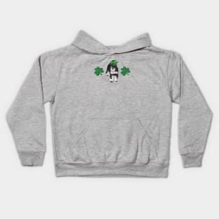 Black and Silver Miniature Schnauzer with Shamrock and Saint Patrick's Day Theme Kids Hoodie